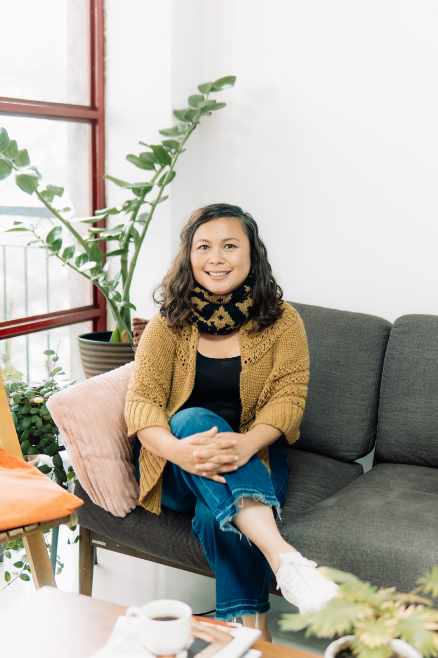 Knitter Candy Reyes-Alipio collaborated with Tjioe