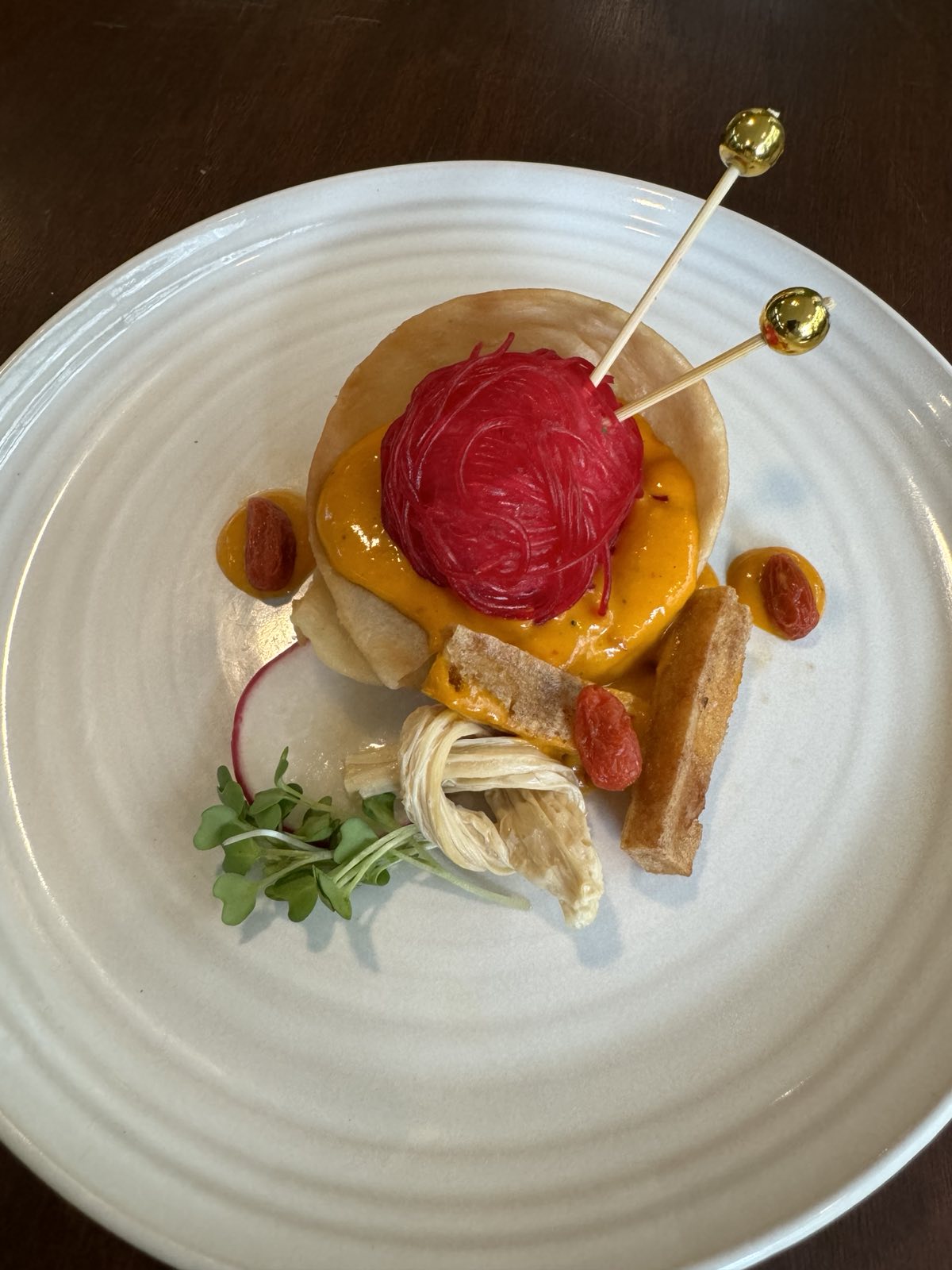 Shrimp Yarn Laksa in a basket
