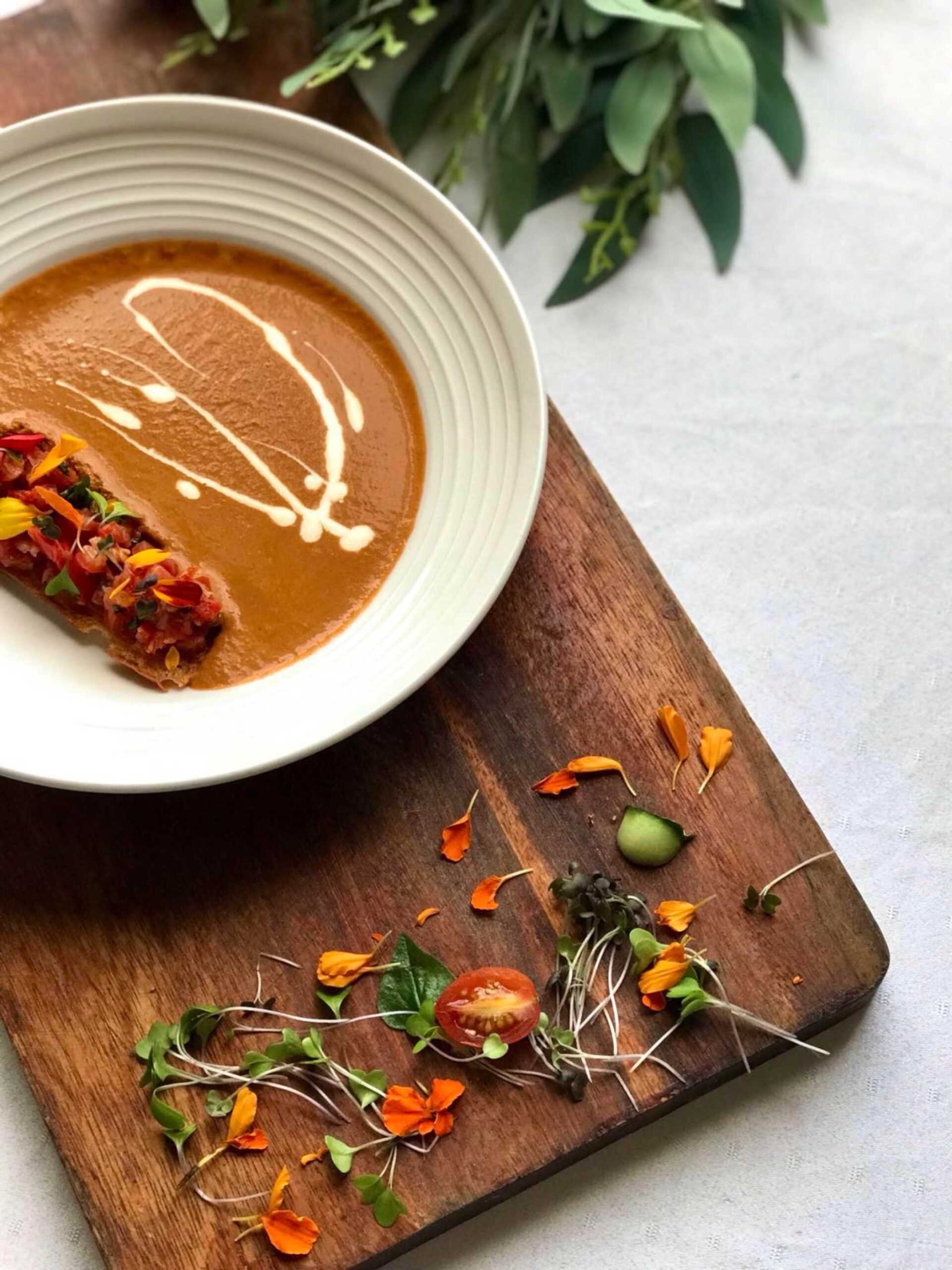 Smoked Tomato Soup with Pan Con Tomate