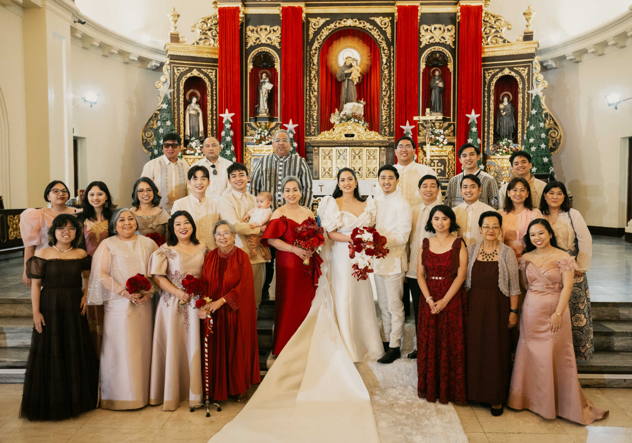 The newlyweds with the Rana family