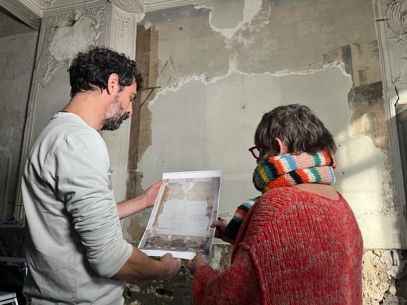 Contractors discovered the mural inside the Grand Salon of Cézanne’s childhood home, Bastide du Jas de Bouffan