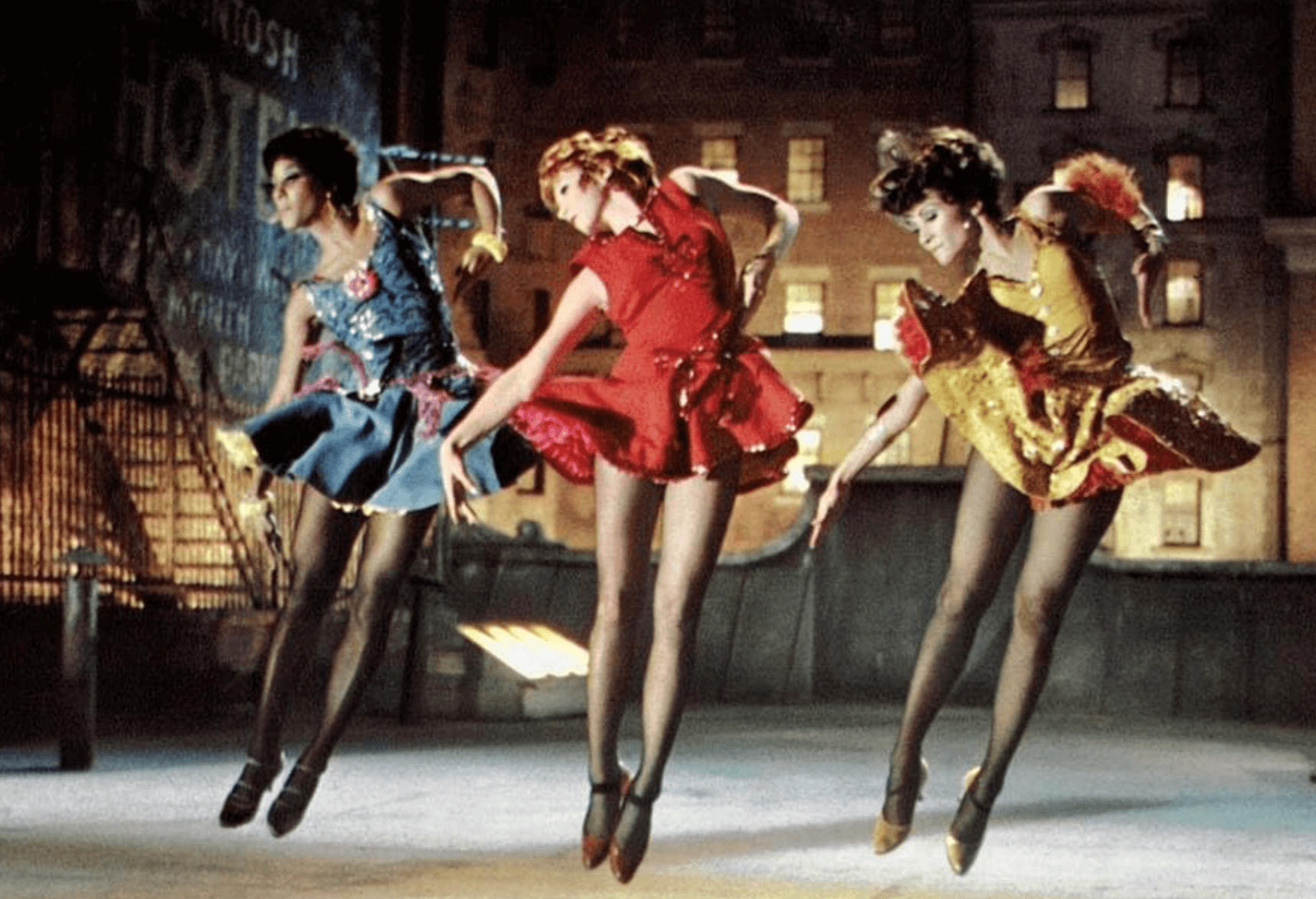 Shirley MacLain, Paula Kelly, and Chita Rivera in “Sweet Charity” (1969)