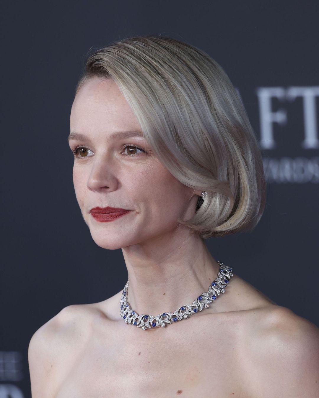Carey Mulligan with a dazzling Bulgari necklace