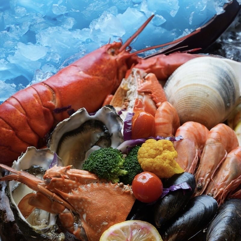 A medley of seafood available at the Marriott Café