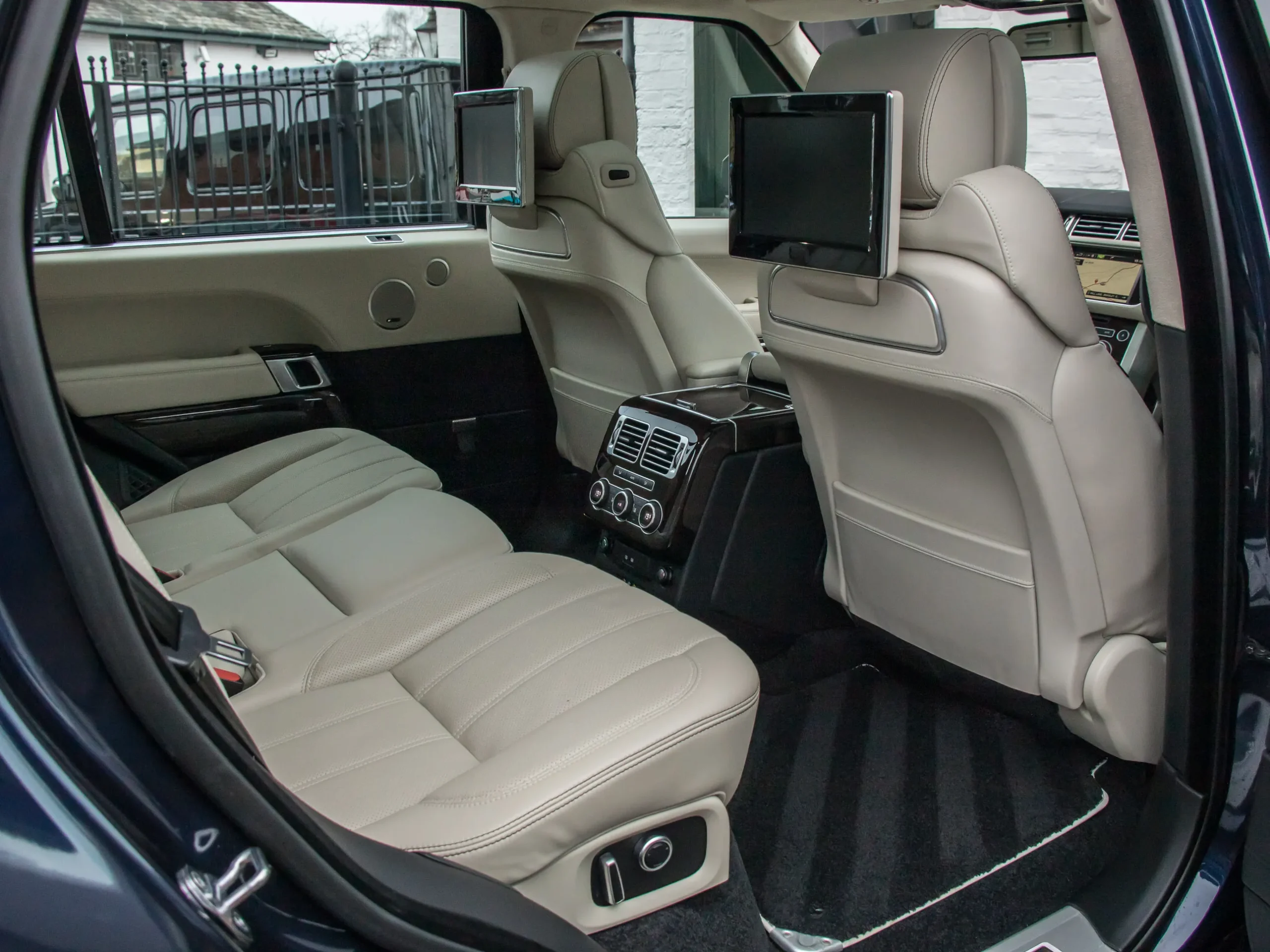 The car’s ivory leather interiors