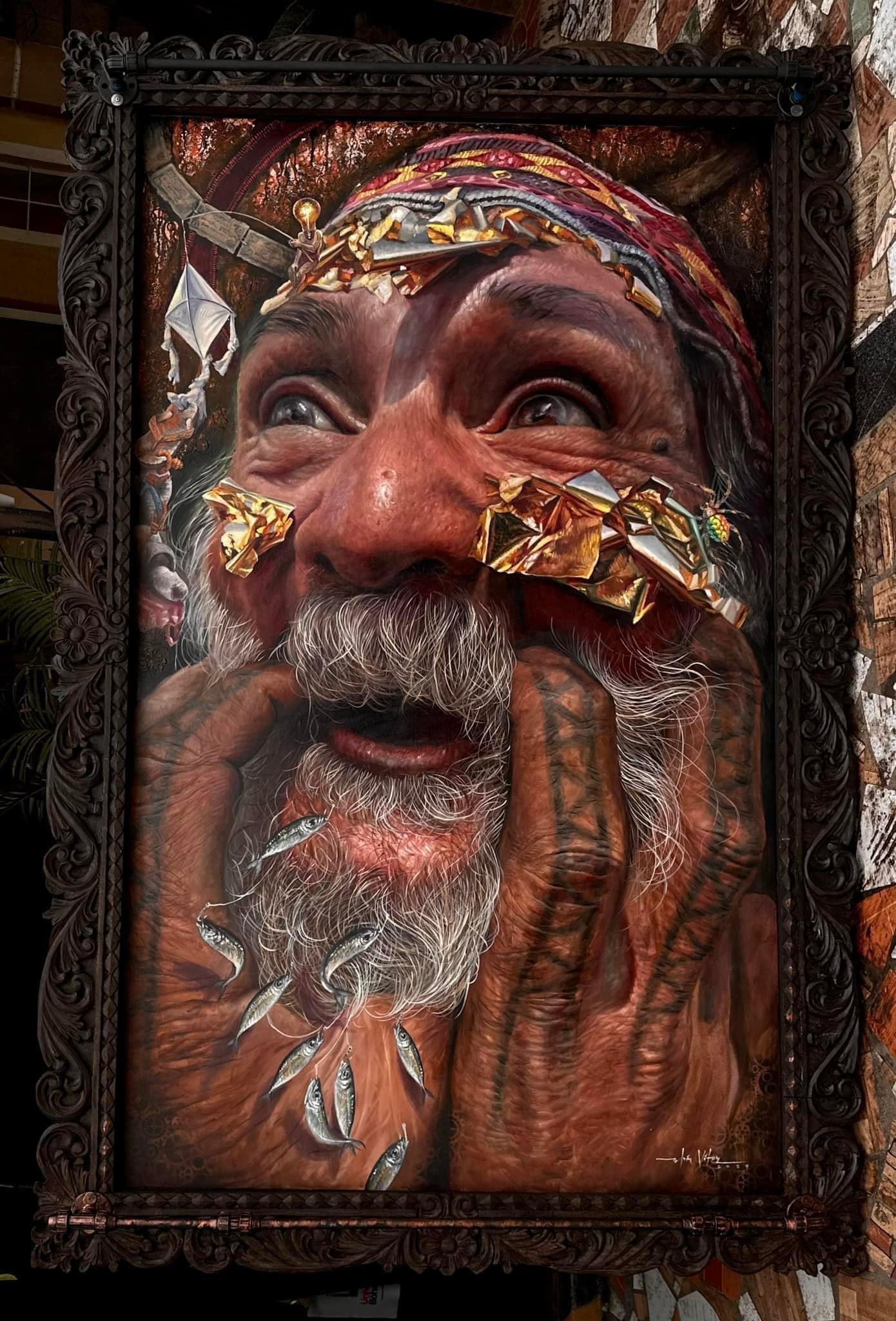 Vitor's winning work, "Kulbahinam Nga Laraw" (2024, oil on canvas)