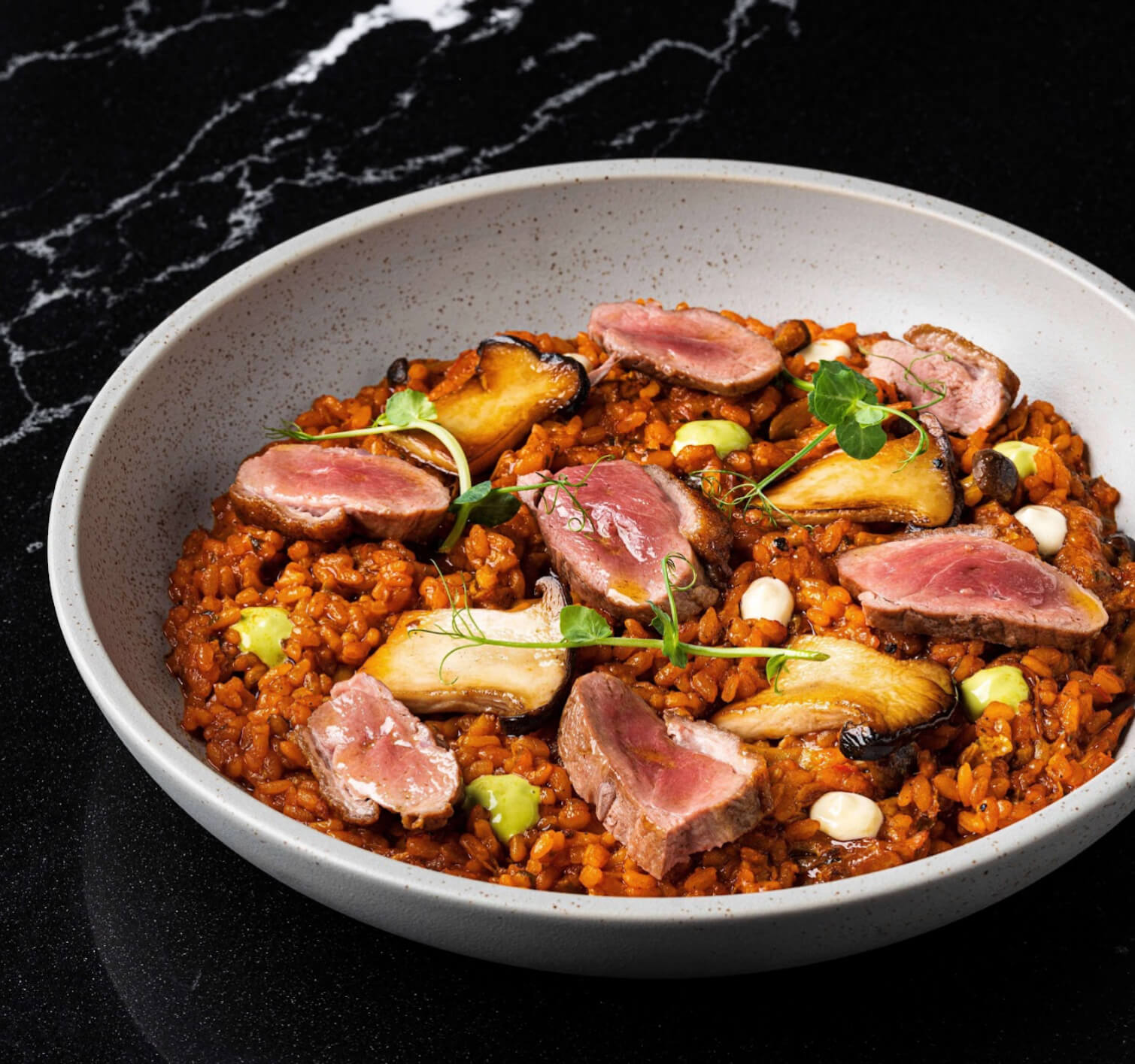Arros Meloso de Pato y Setas (Creamy duck and mushroom rice)