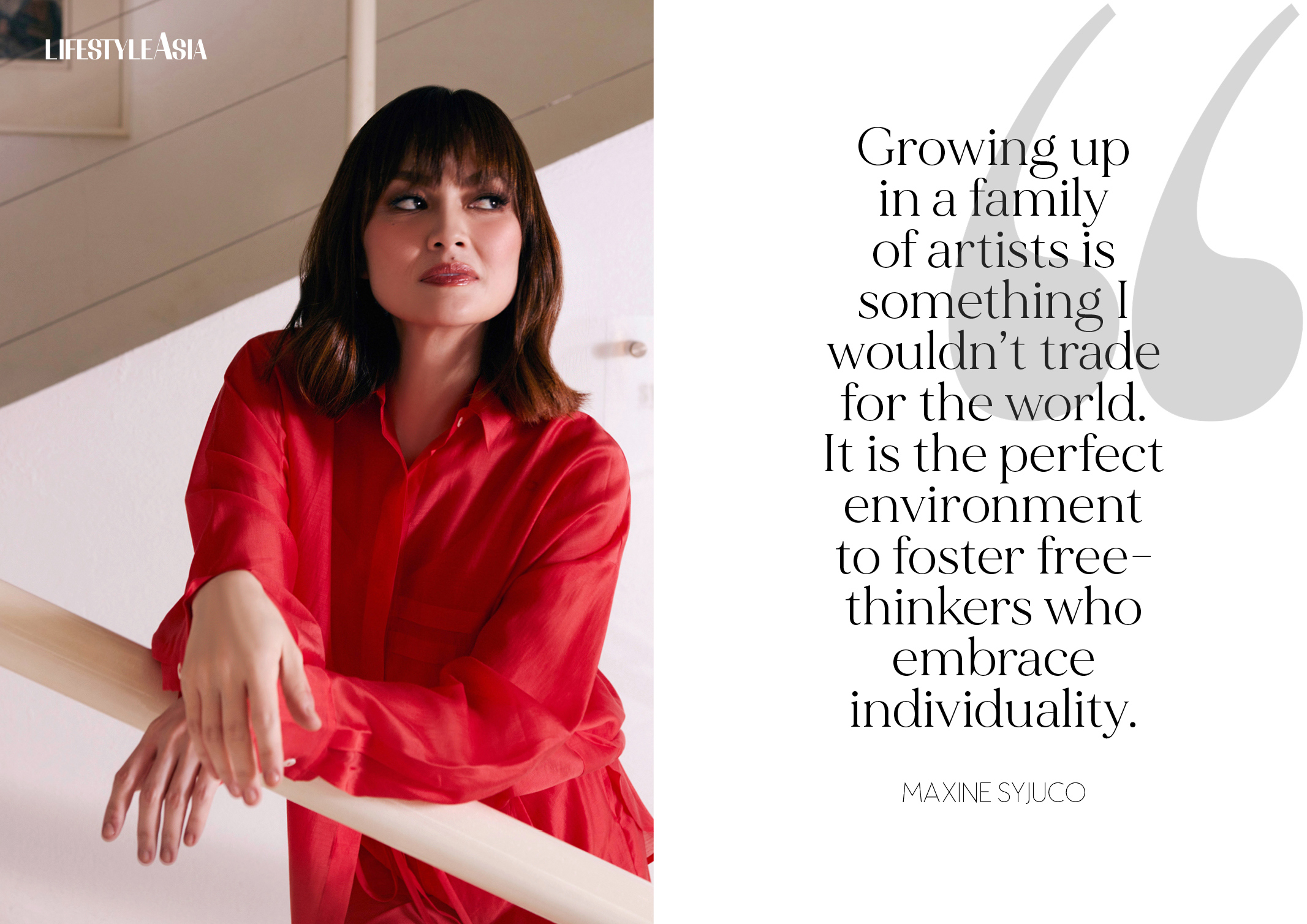 Vermilion bamboo shirt with matching trousers, YOYA