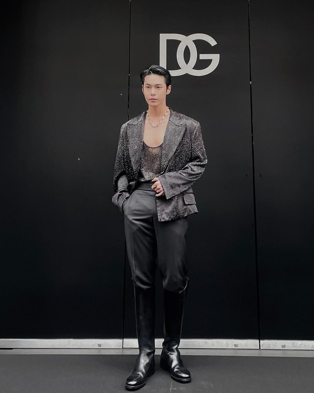 NCT's Doyoung for Dolce & Gabbana at Milan Fashion Week