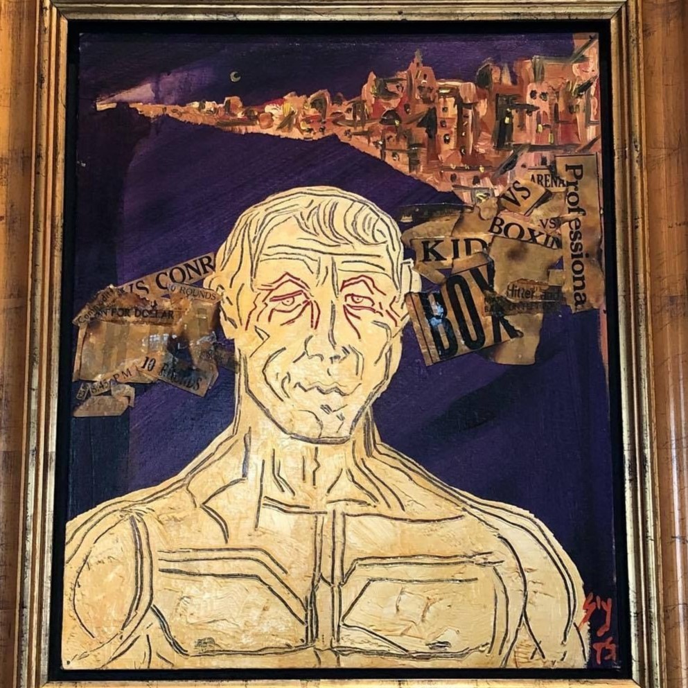 “Finding Rocky”; a piece that Stallone painted before writing the script of the hit Rocky movie/Photo via Instagram @stalloneartwork