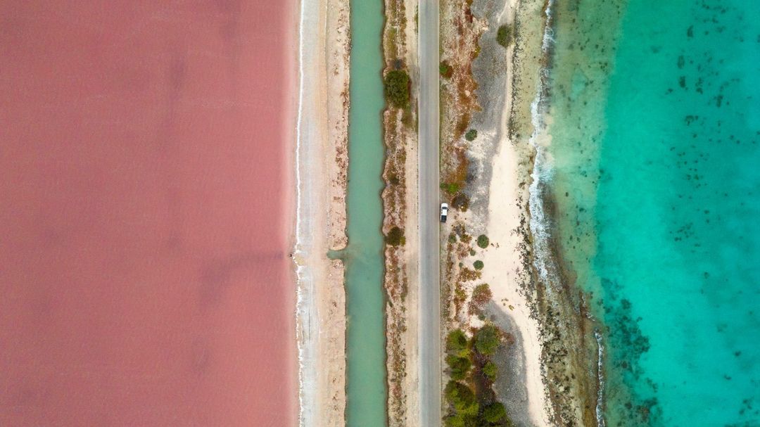 Pink sands at Bonaire's southern region