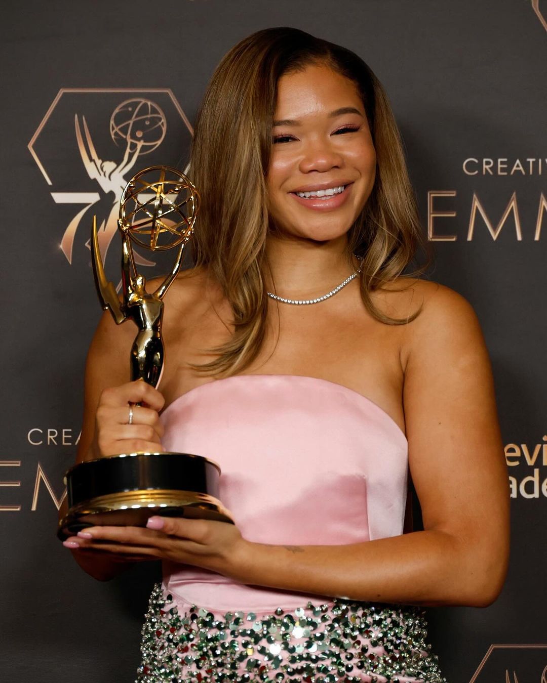 Storm Reid with her Emmy Award