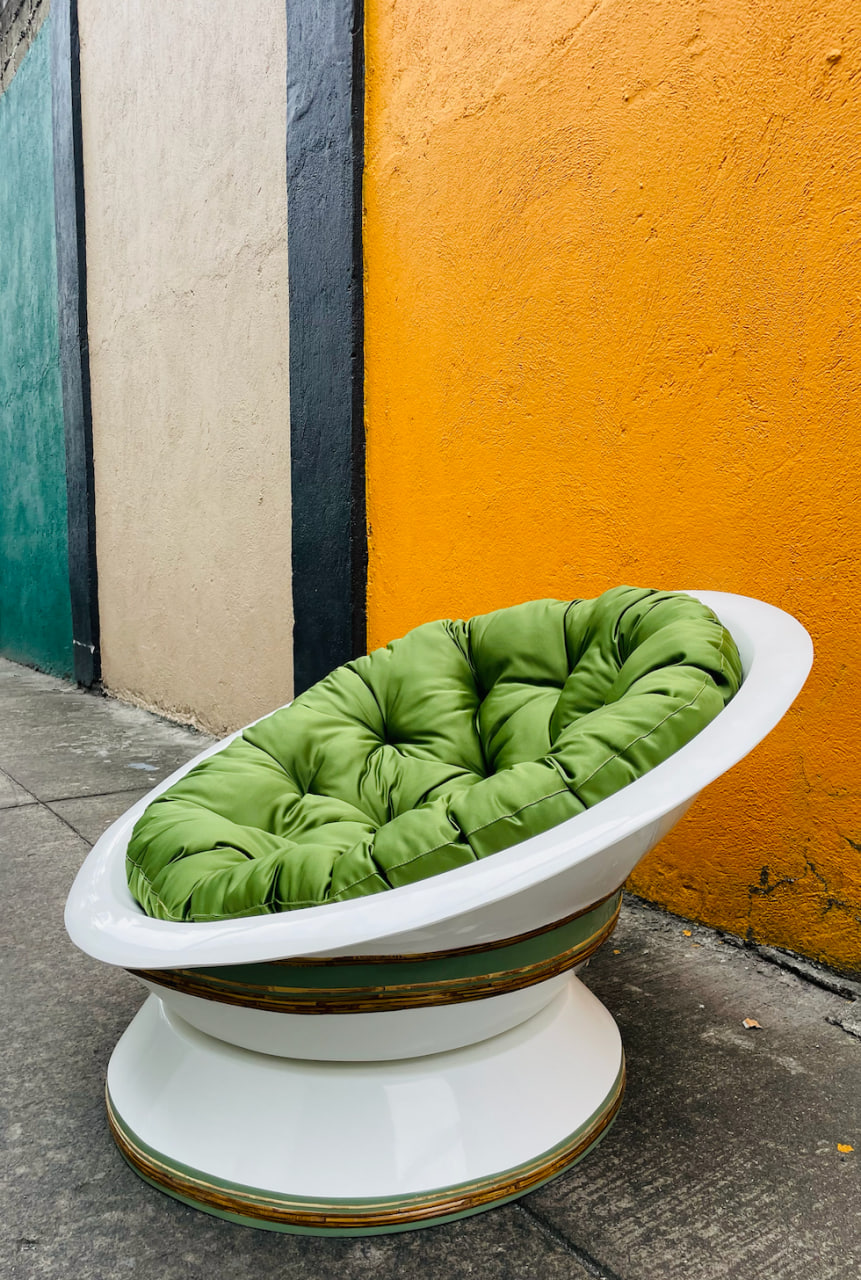 Papasan bowl chair