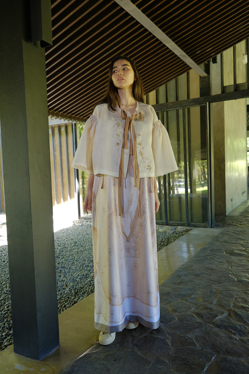 L-R: Outfits by Camille Villanueva, Lulu Tan Gan, and Jo Ann Bitagcol