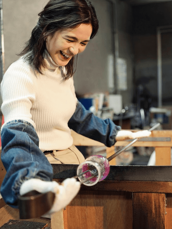 LEFT: Sankaku Fish Market in Otaru; RIGHT: Glass making in Otaru