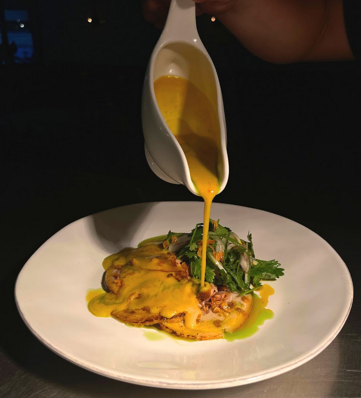 MIDDLE (L-R): Roast Pork Laksa and Beef Lechon Toast