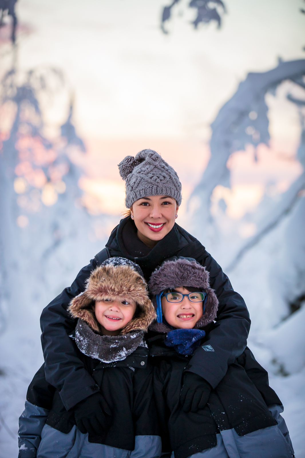 Sunshine Puey and her sons