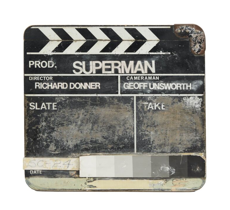 A clapperboard from Superman (1978)