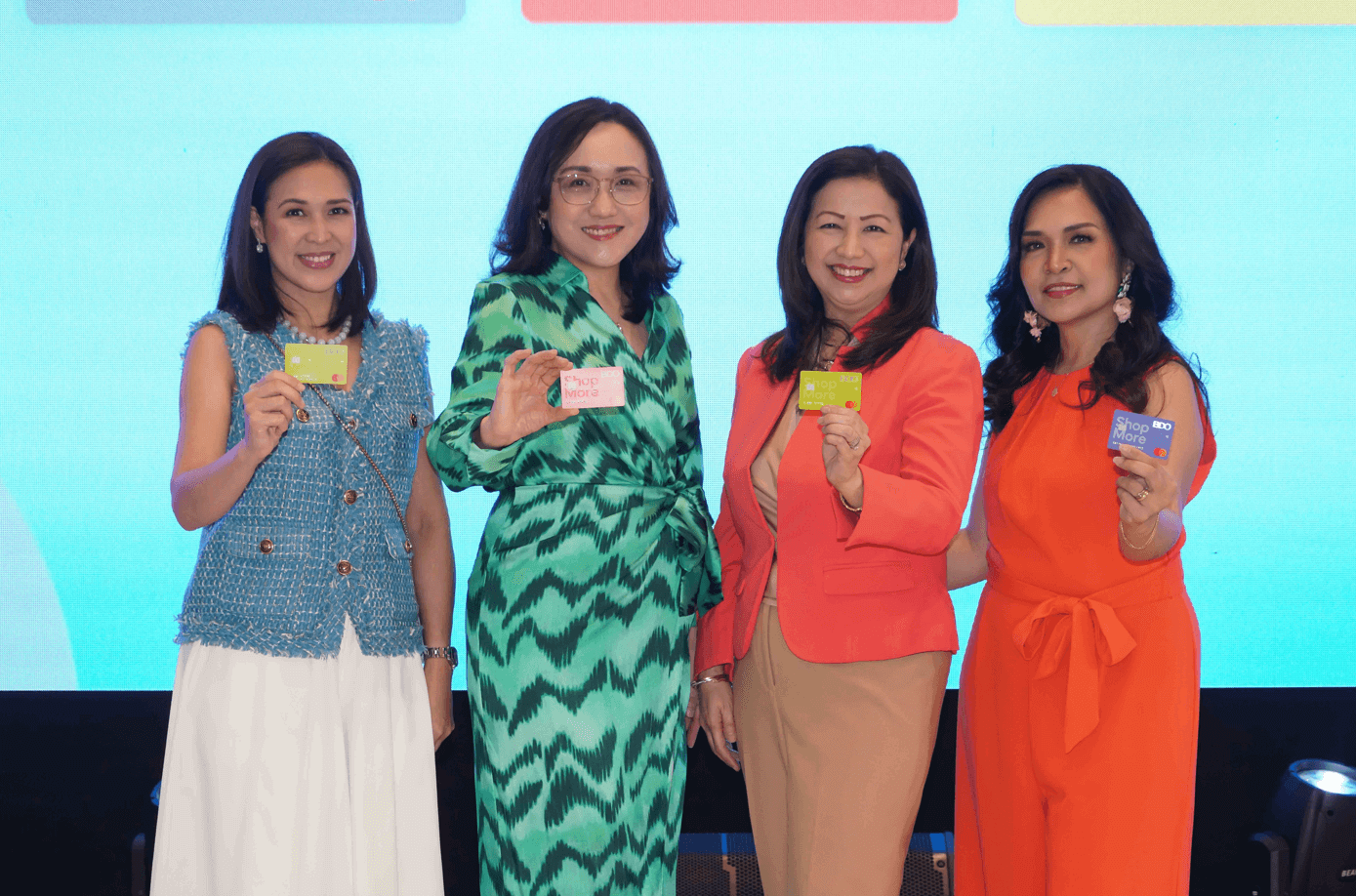 L-R: Maria Cristina P. Cordero, BDO First Vice President and head of Credit Cards Marketing under the Consumer Banking Group (CBG); Ma. Nannette R. Regala, BDO Senior Vice President and Head of CBG-Marketing; Geraldine C. Liggayu, BDO Senior Vice President and Head of CBG-Cards Issuing; and Rozelle A. Papasin, BDO Vice President and Head of CBG-Mastercard Brand Marketing and Deals and Loyalty