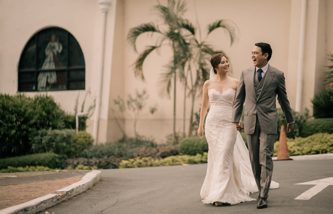 The blushing bride and the dashing groom, Erika Salvame and Paul Siopongco, got married in January