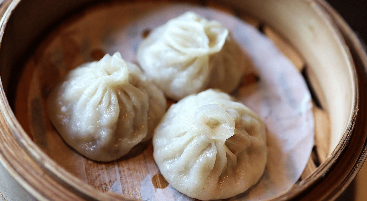 TOP LEFT: Xiao Long Bao. TOP RIGHT: Pork Glutinous Dumpling. BOTTOM: Vegetable Dumpling.