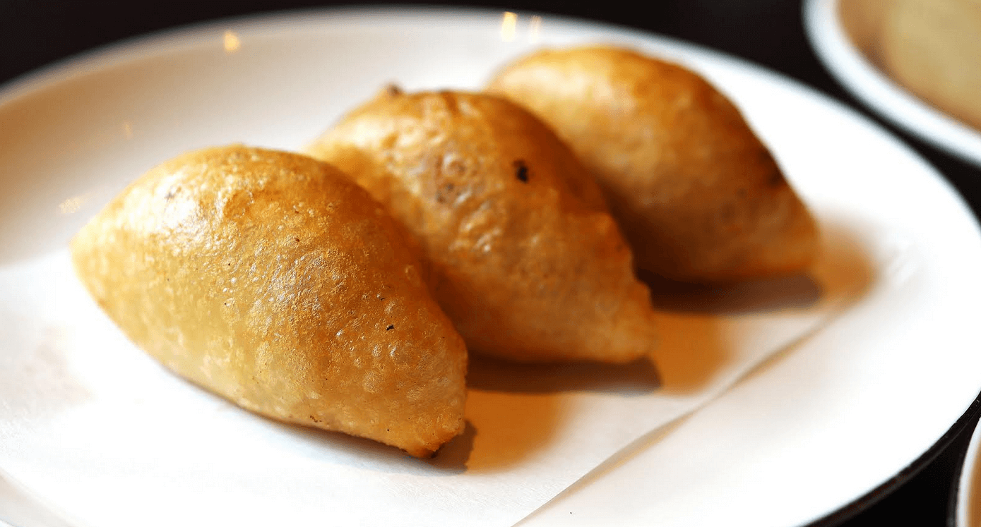 TOP LEFT: Xiao Long Bao. TOP RIGHT: Pork Glutinous Dumpling. BOTTOM: Vegetable Dumpling.