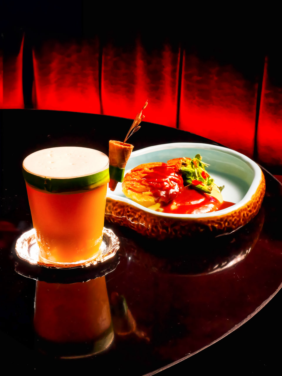 “Binhi” paired with “Kinunot,” an oxtail pie with bagoong demi sauce