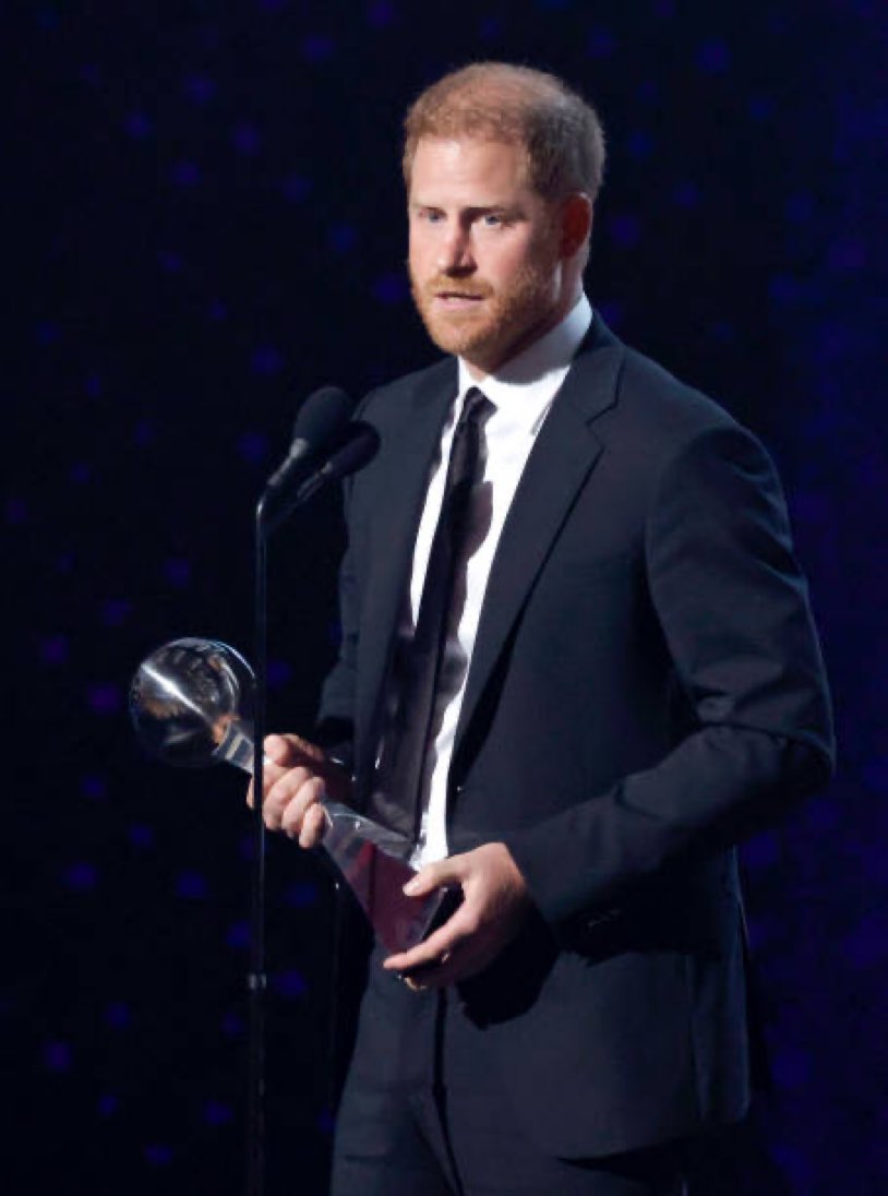 Prince Harry went up onstage to receive the Pat Tillman Award for Service