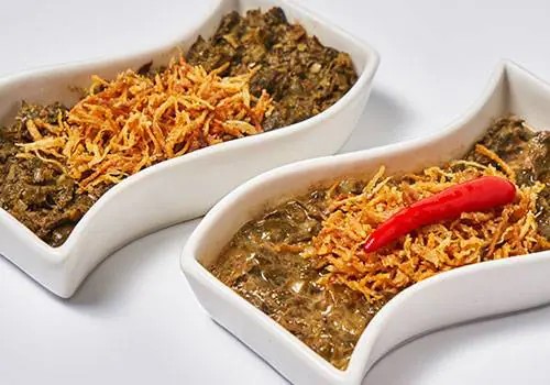 TOP LEFT: Mesa's award-winning Crispchon. TOP RIGHT: Pomelo Salad. BOTTOM LEFT: Laing 2 Ways. BOTTOM RIGHT: Tinapa Rice.