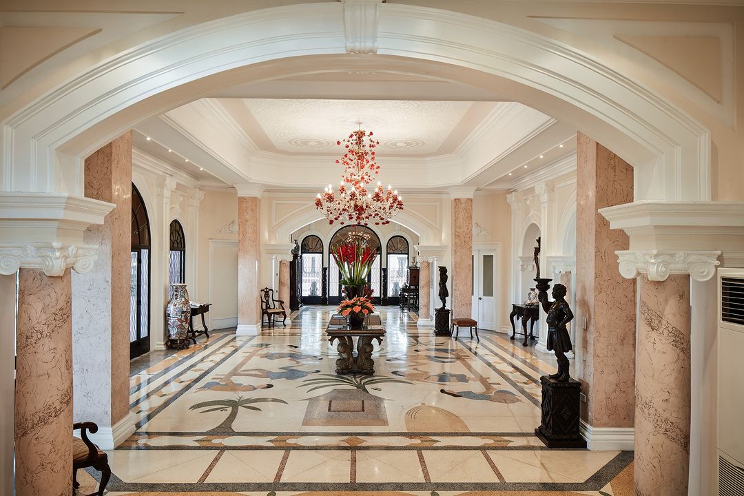 The mansion's opulent interiors