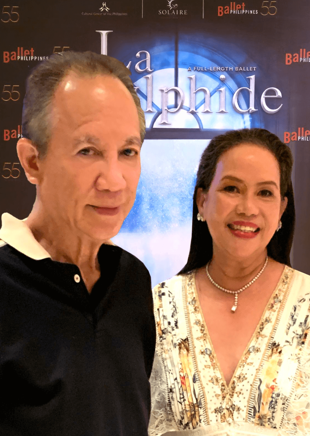 TOP TO BOTTOM, L-R: Ballet Philippines artistic director Mikhail Martynyuk with wife, Eleonora Martynyuk. EU Ambassador to the Philippines H.E. Luc Véron and Madame Nicole Weissman Veron. Tony Boy Cojuangco and Maymay Liechtenstein, chairman and president of Ballet Philippines respectively. Wito Quimson, Sandy Lamb Moran, and Cynthia Nakpil. Joy and Joel Rustia. Cheche Lazaro, Nina Yuson, and Sylvia Lichauco.