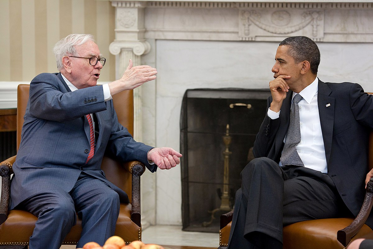 President Barack Obama meets with Warren Buffett in the Oval Office in July 2011
