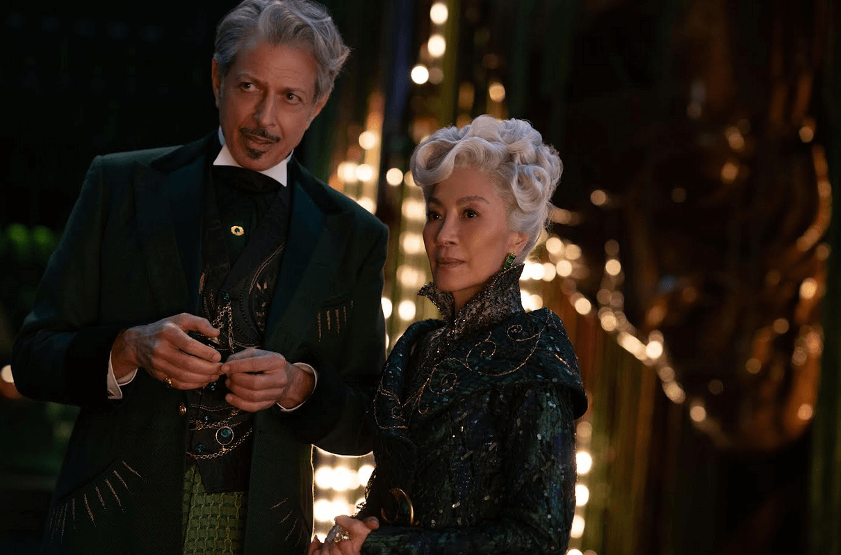 Jeff Goldblum and Michelle Yeoh as the Wizard of Oz and Madame Morrible in the featurette