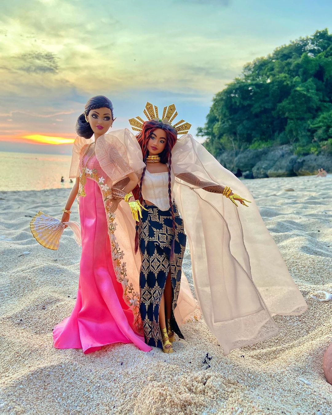 Carlyle Nuera's first Filipino Barbie, Mutya (2015), with his latest creation