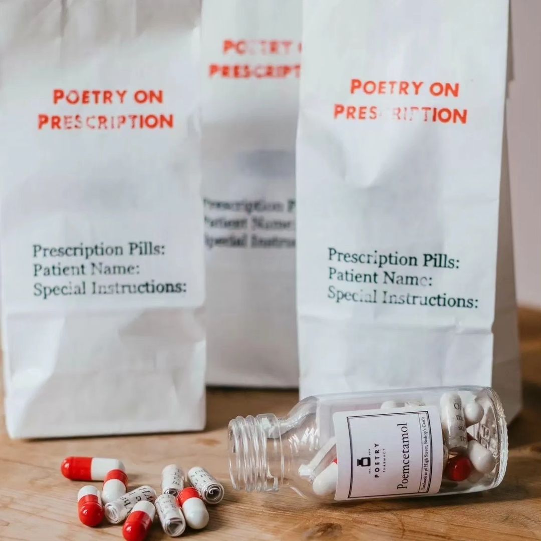 Poetry pills, coffee, and cakes await at The Poetry Pharmacy