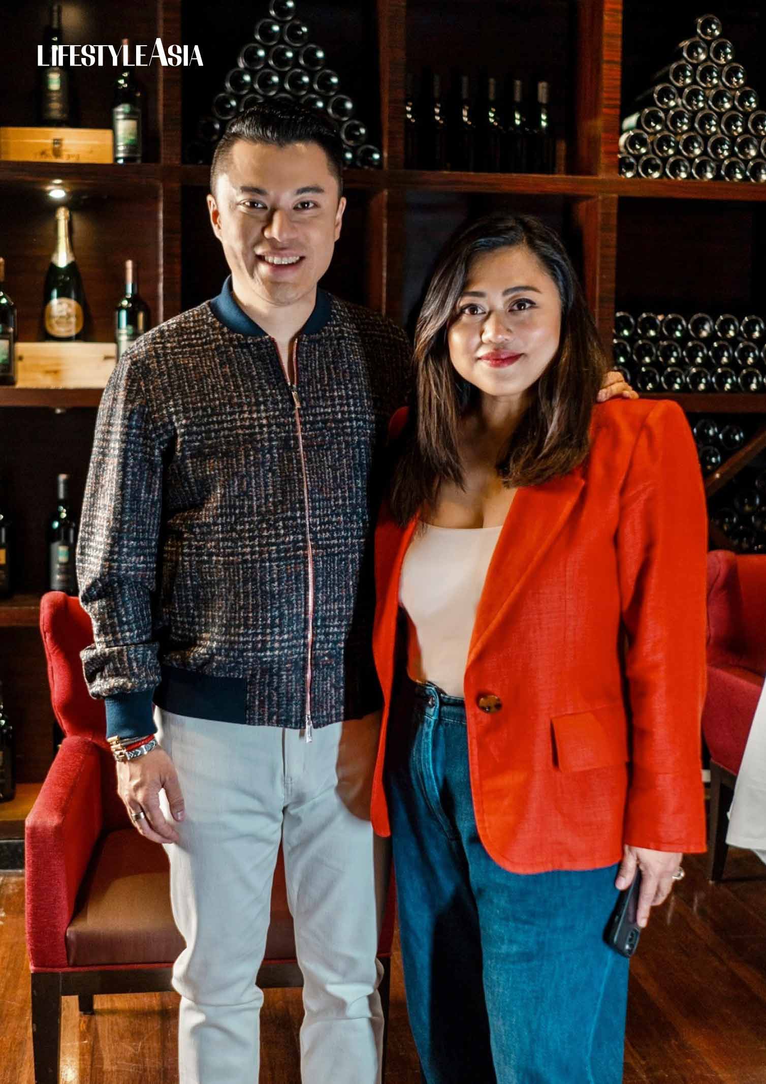 Alpha December 2024 cover star Kevin Tan with Lifestyle Asia editor-in-chief Candy Dizon