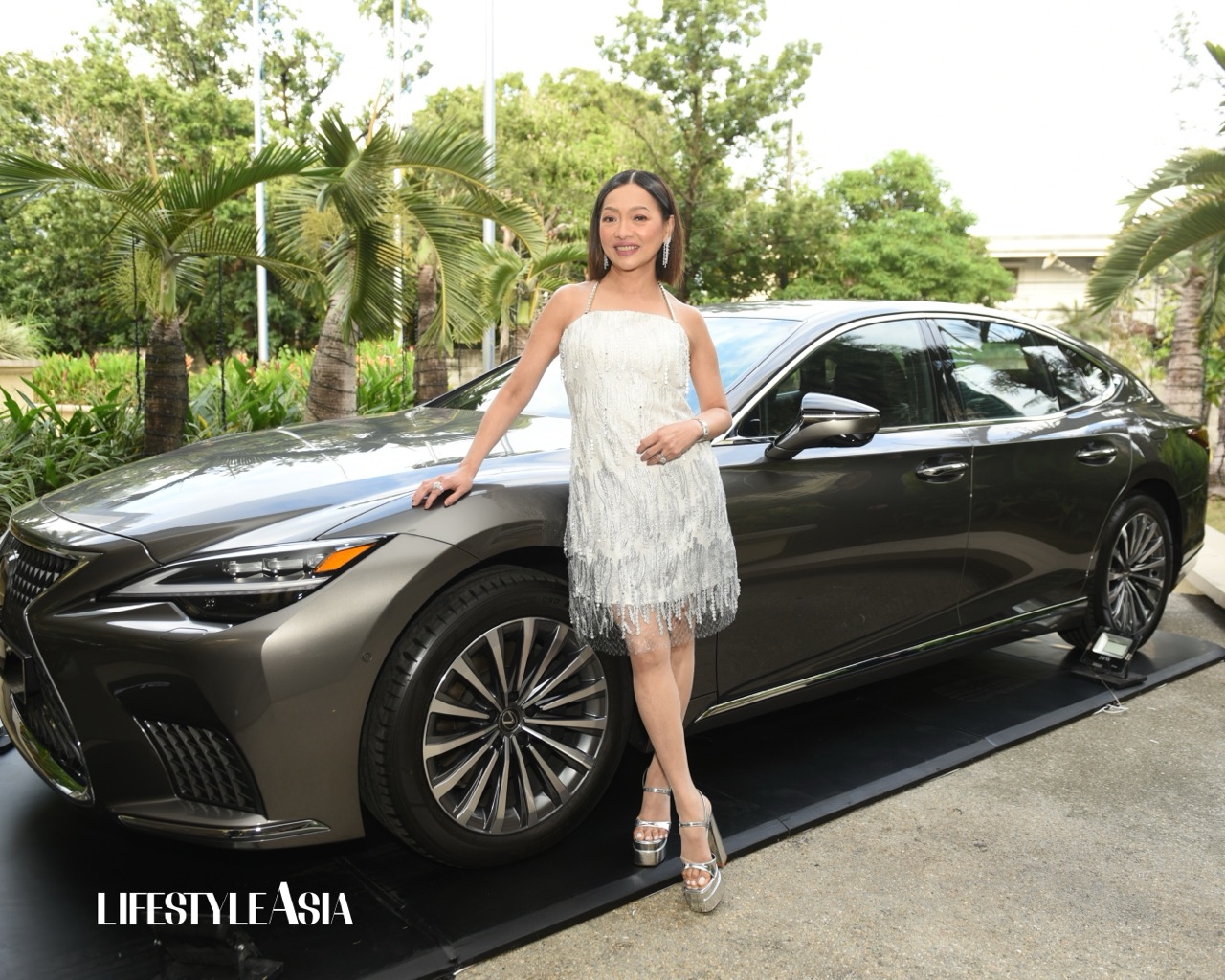 July 2023 Lifestyle Asia cover star Pinky Tobiano with the eye-catching 2024 Lexus LS 500 Premier display