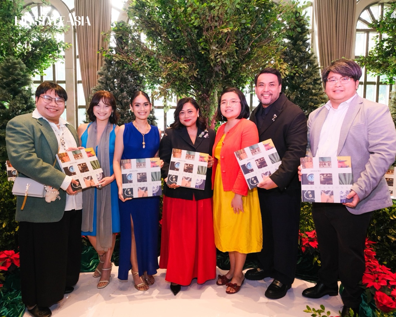 MJ Calayan, Lifestyle Asia managing editor Mawi Fojas de Ocampo, publisher of One MEGA Group, Inc. Janine Recto, Candy Dizon, Pilar Gonzalez, COO of One MEGA Group, Inc. Ramon Galicia, and Lexus brand department manager Pocholo Molina Lifestyle Asia Garden Gala