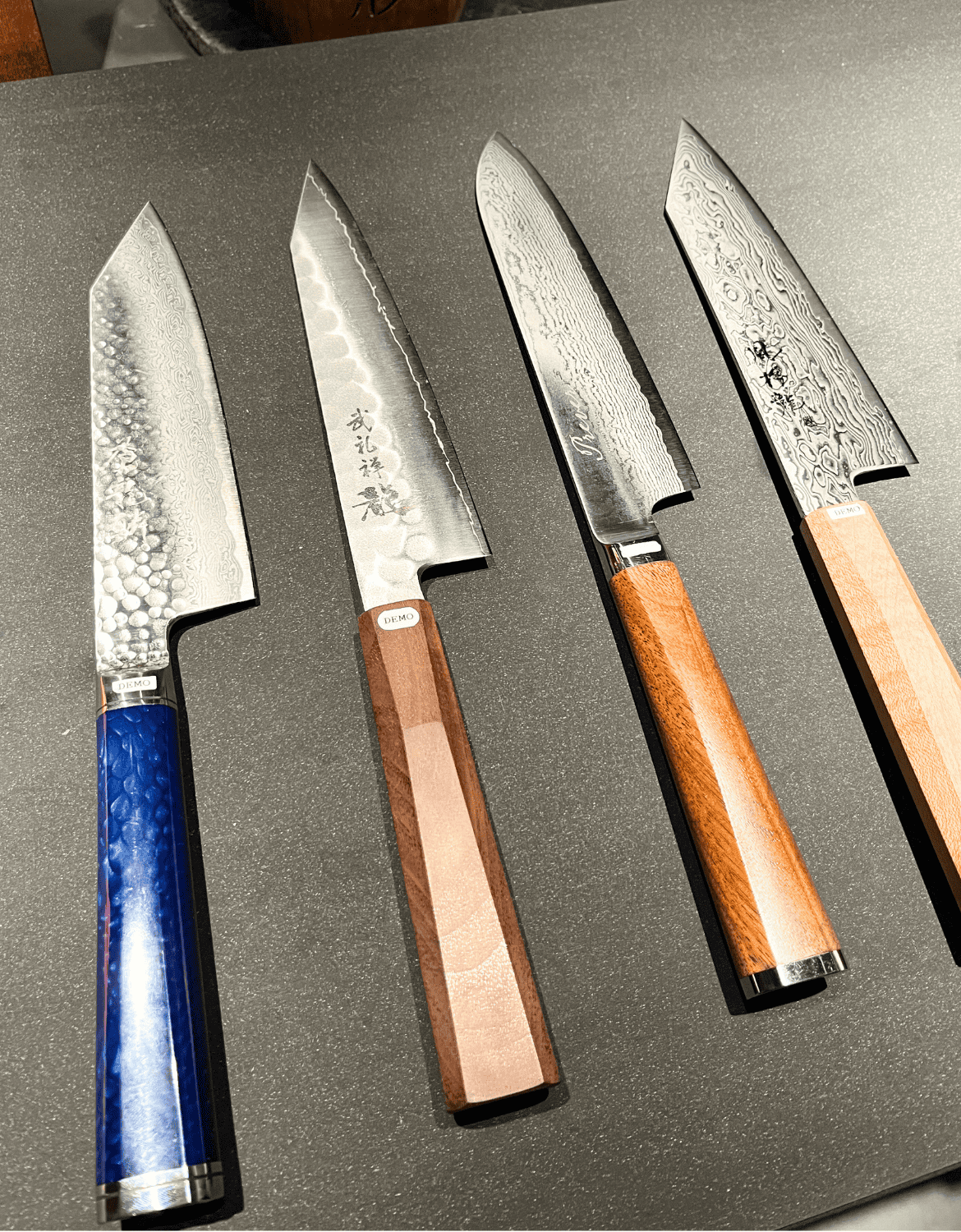 Knives, of varying grades, at Ryusen Hamono in Fukui