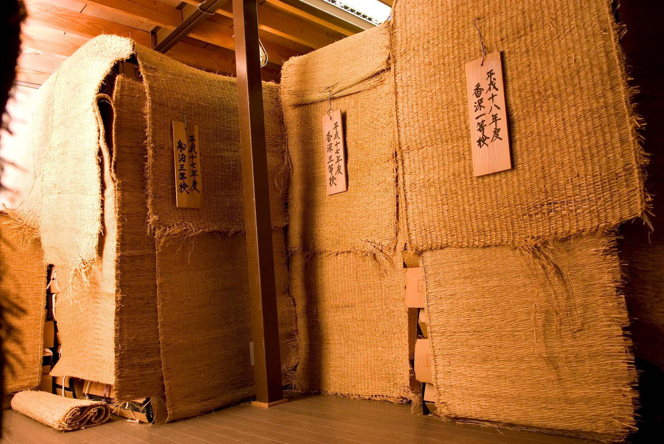 Kelp is aged in special rooms at Okui Kaisedo in Fukui Japan