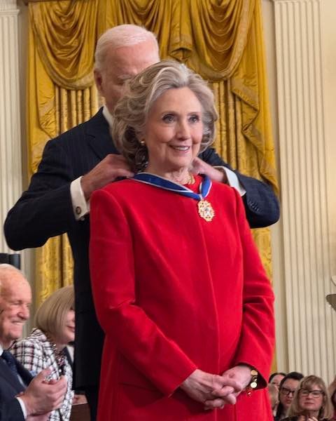 President Joe Biden and Hillary Clinton