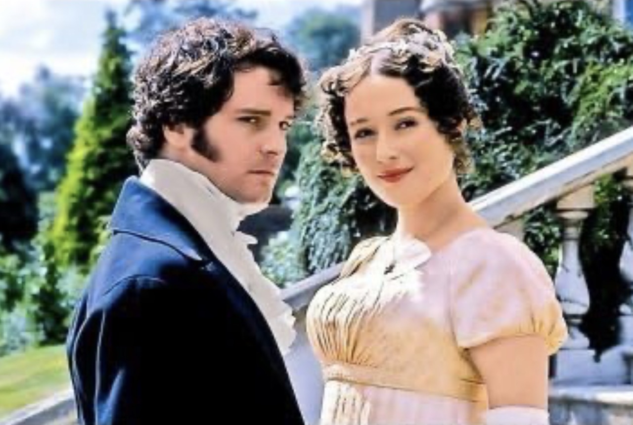 Colin Firth (Mr. Darcy) and Jennifer Ehle (Elizabeth Bennet) in the BBC's 1995 Pride and Prejudice miniseries