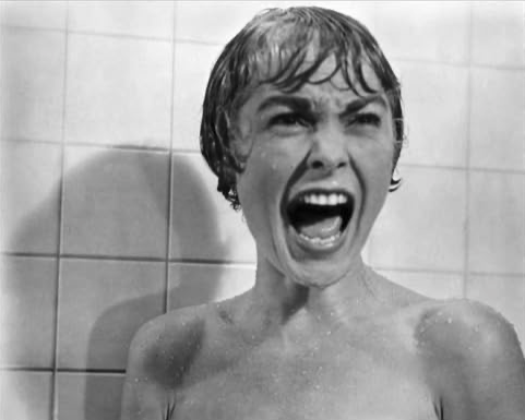 Janet Leigh as Marione Crane in "Psycho"; Frances Dade as Lucy Westenra and Bela Lugosi as Dracula in "Dracula"