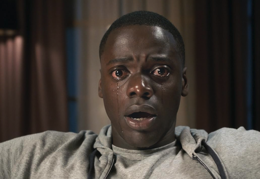 Daniel Kaluuya as Chris Washington in "Get Out" and Margaret Qualley as Sue in "The Substance," both the only horror movies in the past decade to have earned a Best Picture nomination in the Academy Awards