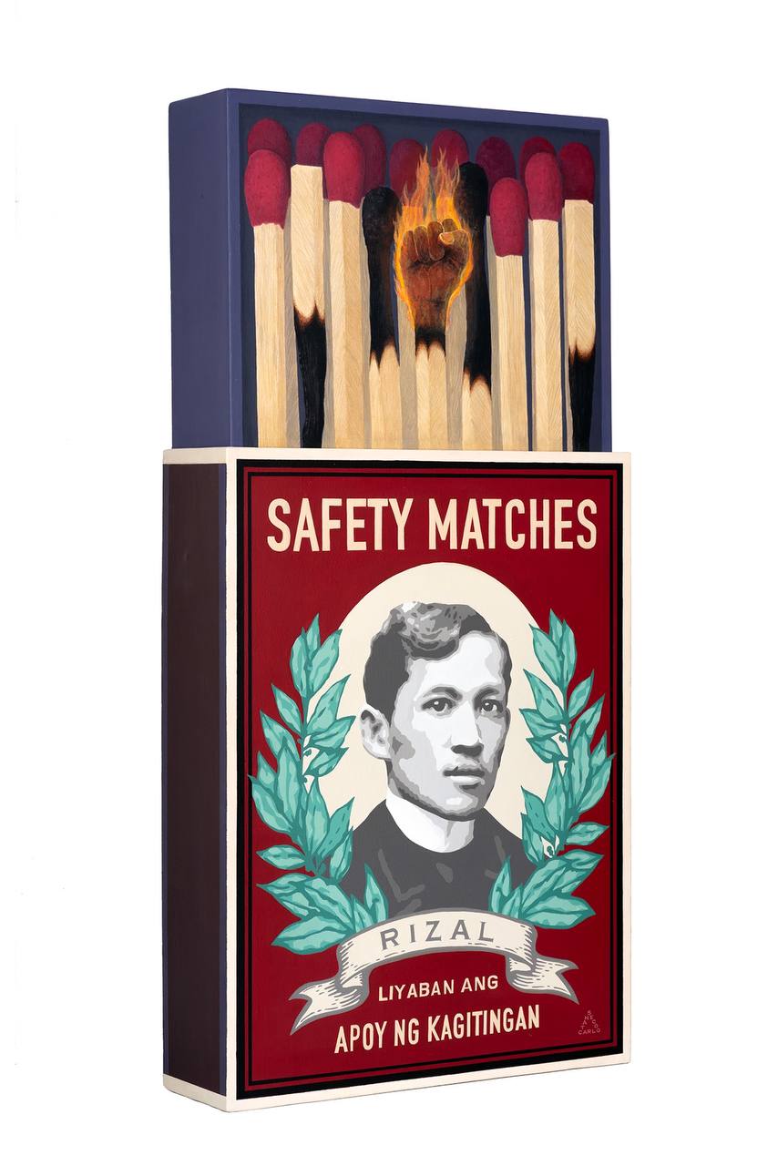 A piece from Carlo Tanesco's critically-acclaimed Rizal Matchbox series