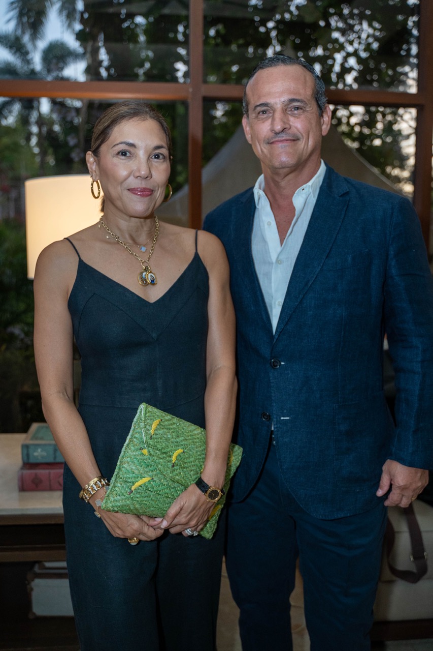 Marilen Gonzalez-Elizalde and Santiago "Santi" Elizalde at the exhibition's launch