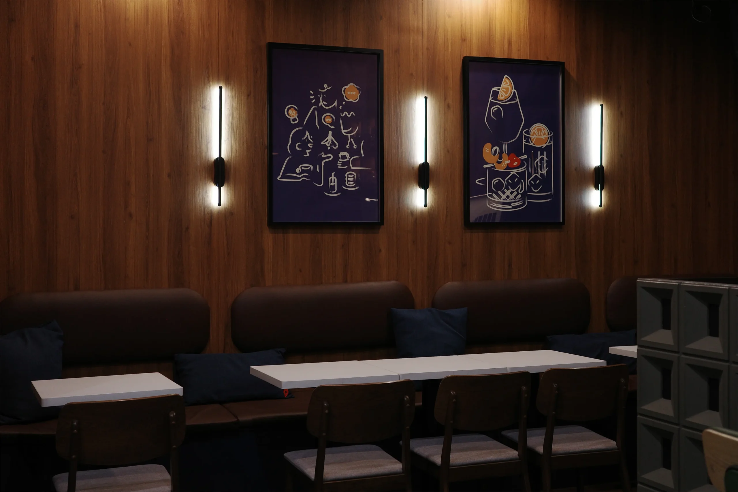 At night, Sa'min dims the lights and becomes the place to unwind and find community after a long day at work