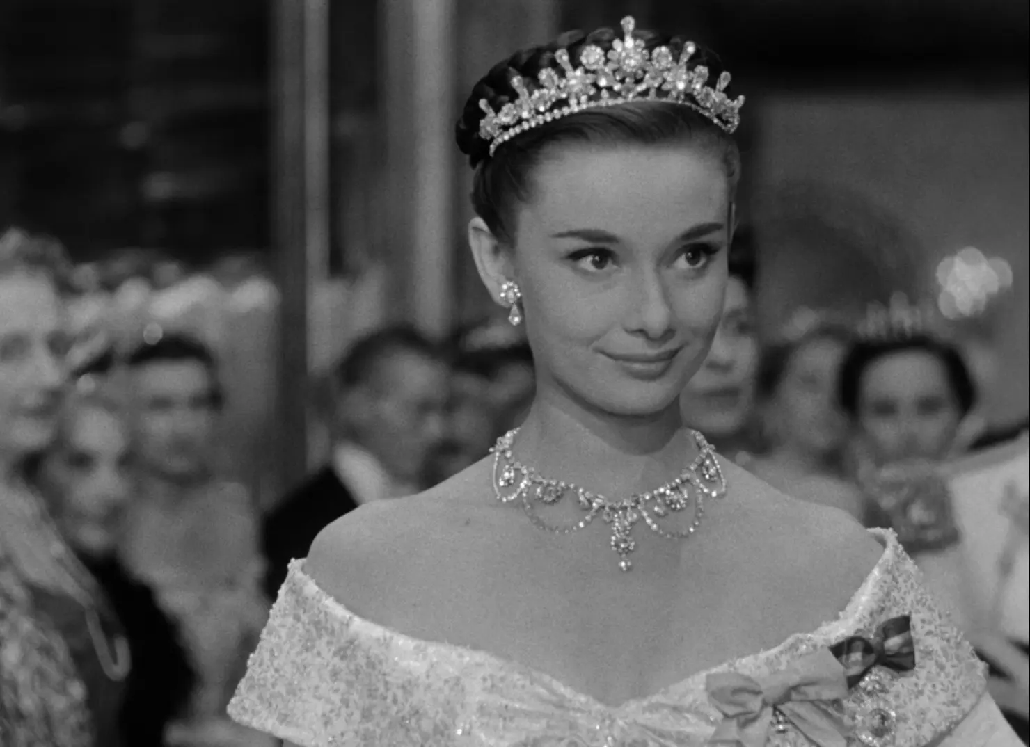 Audrey Hepburn as Princess Ann in her first major leading role in Roman Holiday