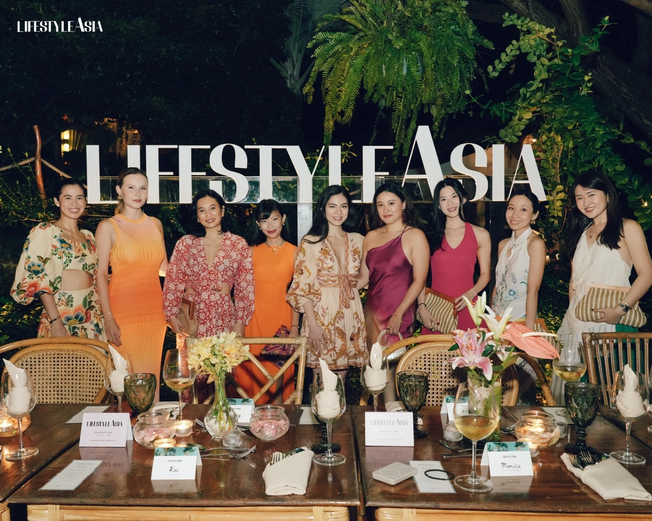 Guests were dressed to impress for the evening (L-R): Bianca Jimenez, Ina Tengco, Kai Yulo, Anna Bautista, Lifestyle Asia Chief of Editorial Content Kerry Tinga, Monica Concepcion, Robyn See, Kimberly Que, Aleah Sia