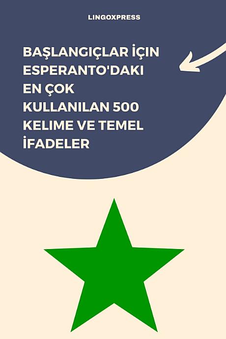 Başlangıçlar İçin Esperanto'daki En Çok Kullanılan 500 Kelime ve Temel İfadeler